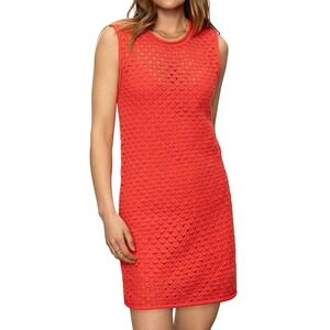 Sanctuary red Crochet Knit‎ Sleeveless Shift Dress Womens Plus Size XXL Summer